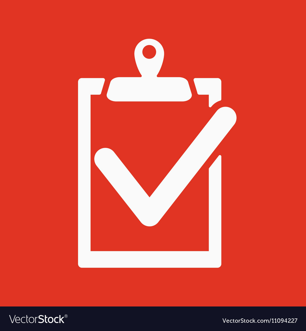 The Clipboard Icon Checklist Symbol Flat Vector Image