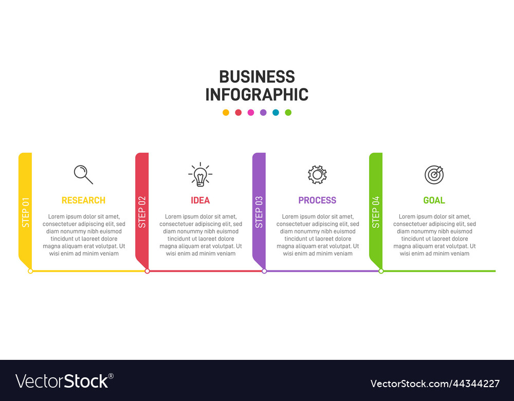 Vertical infographic design with icons and 4 Vector Image