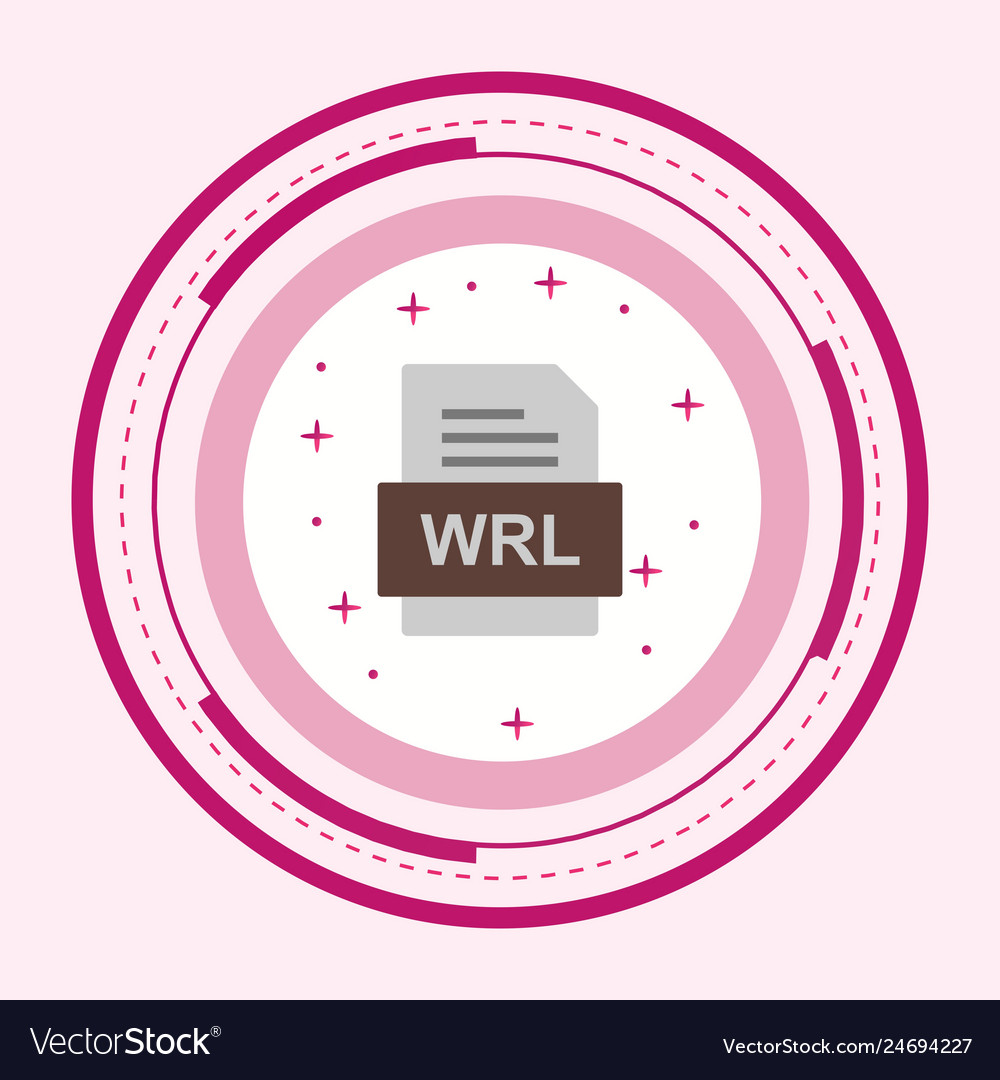 Wrl file document icon Royalty Free Vector Image