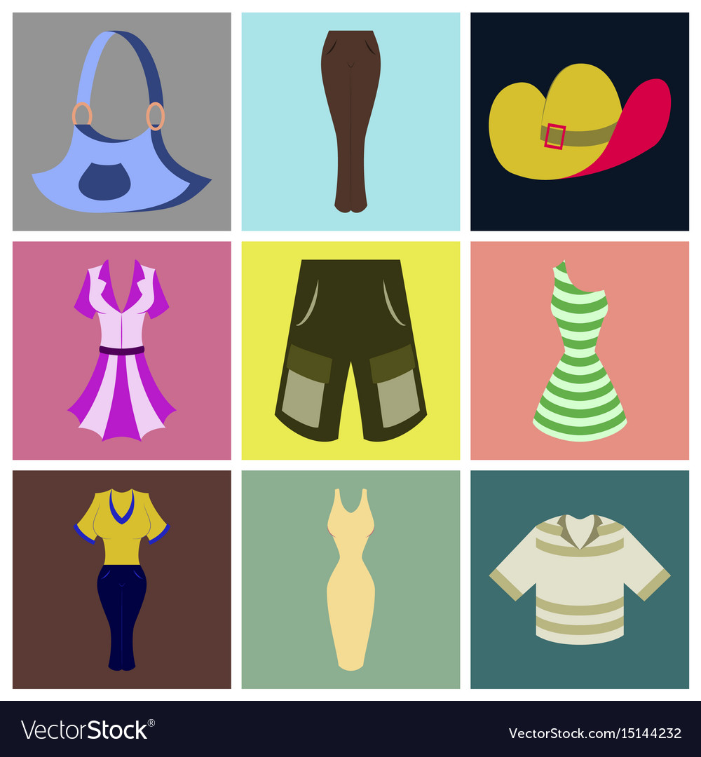 Assembly flat icons clothes