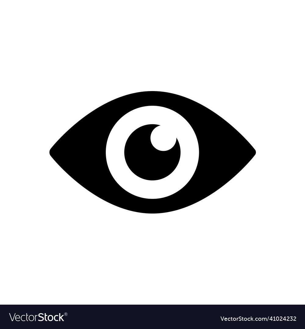 Eye icon in black vision symbol in flat style Vector Image