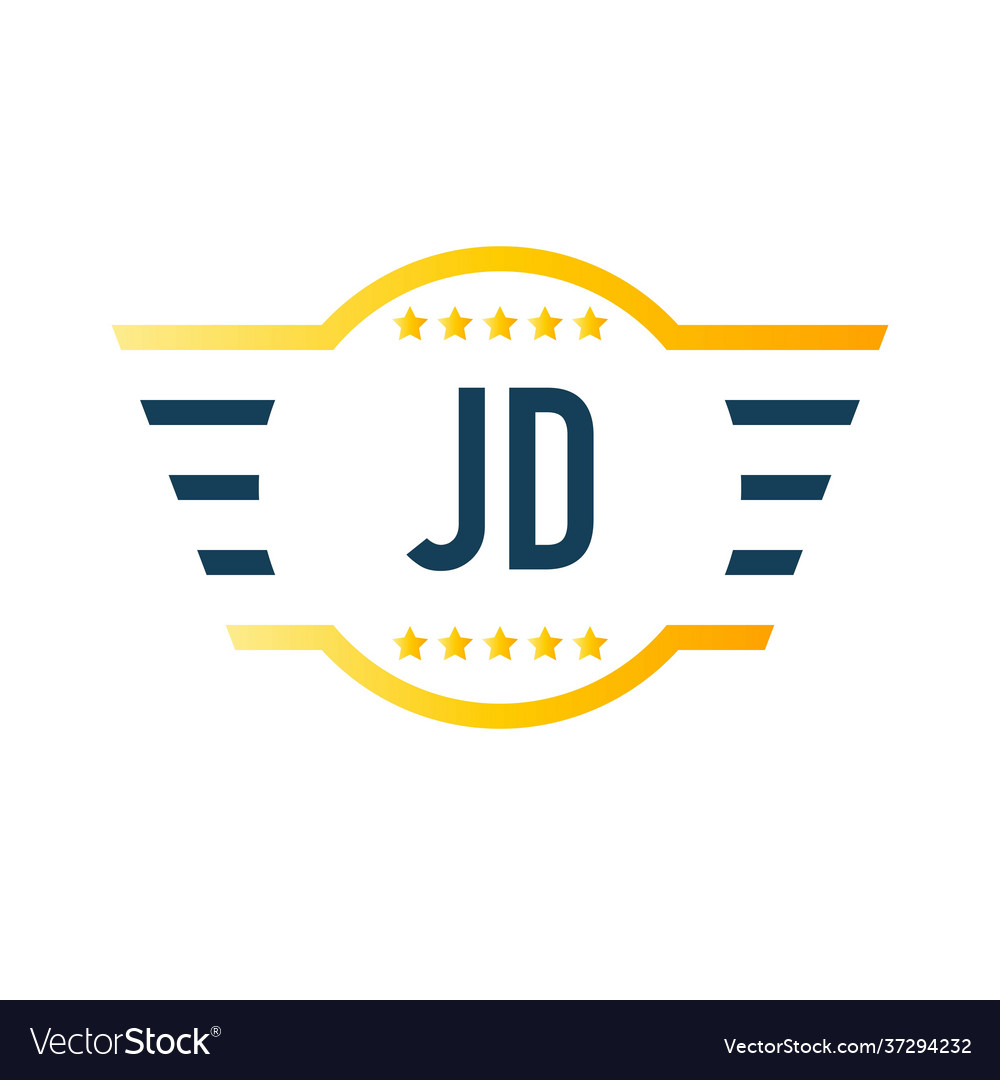 Initial letter jd wing logo design template