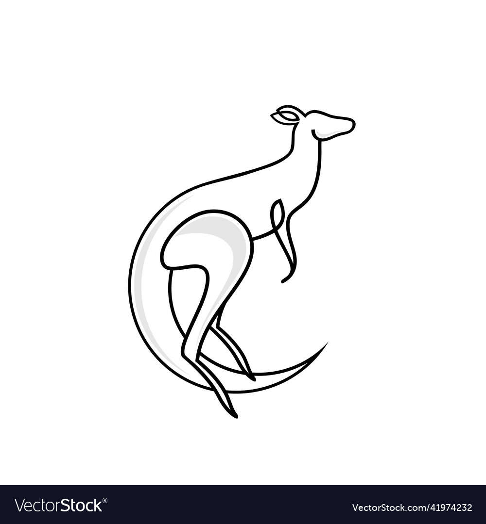 Outline design kangaroo animal Royalty Free Vector Image