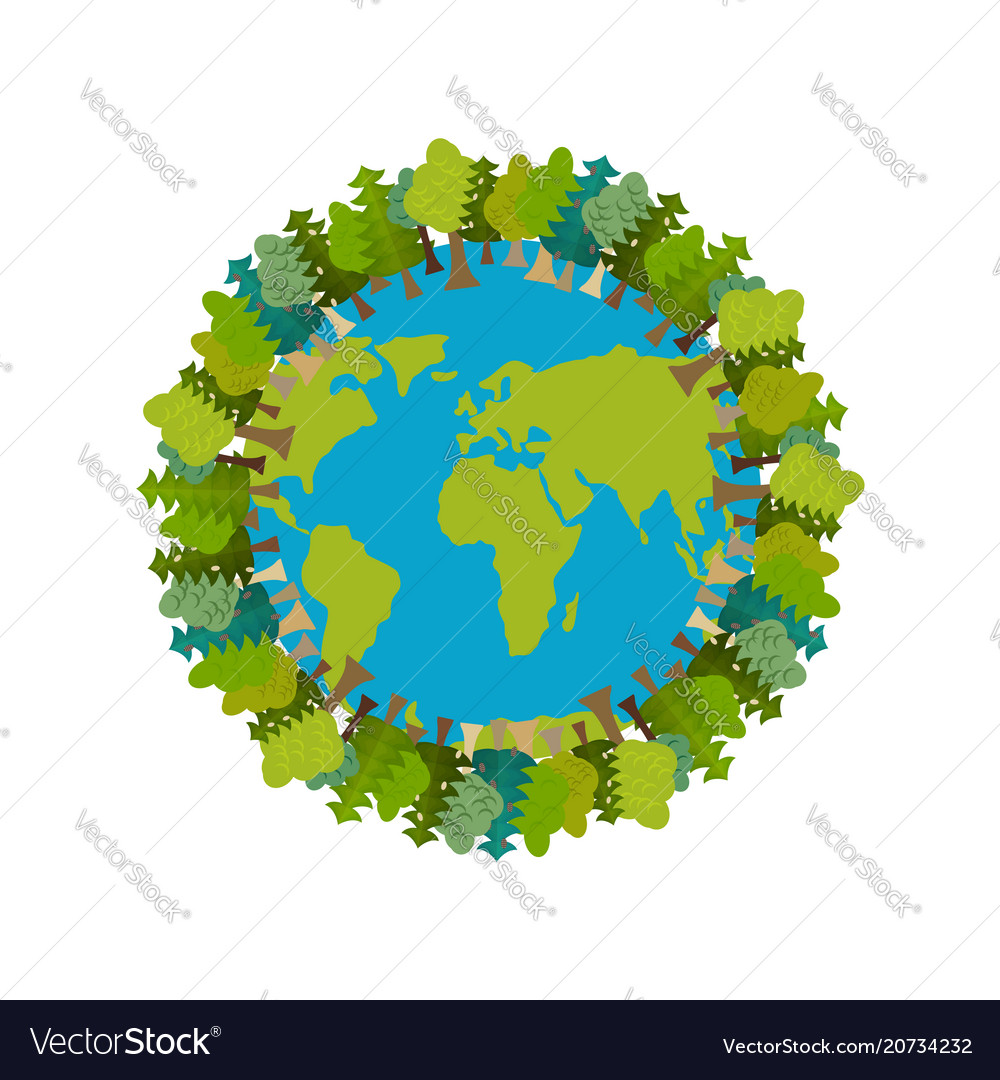 Bäume und Erde Planeten Wald irdische Natur