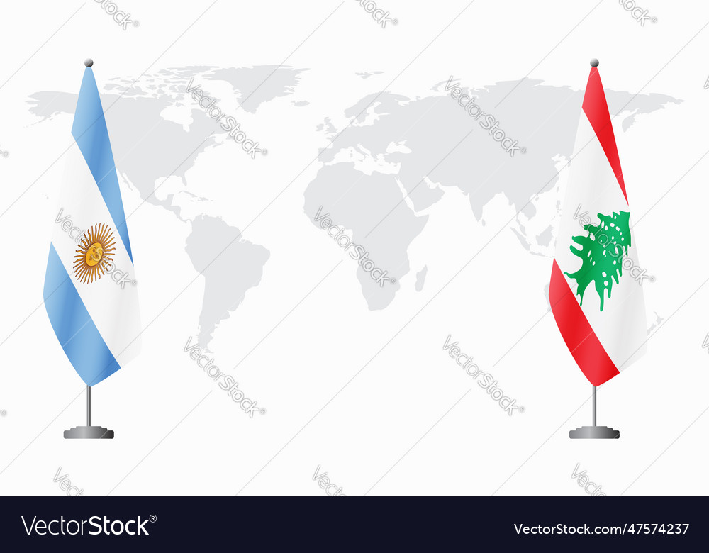 Argentina and lebanon flags for official meeting Vector Image