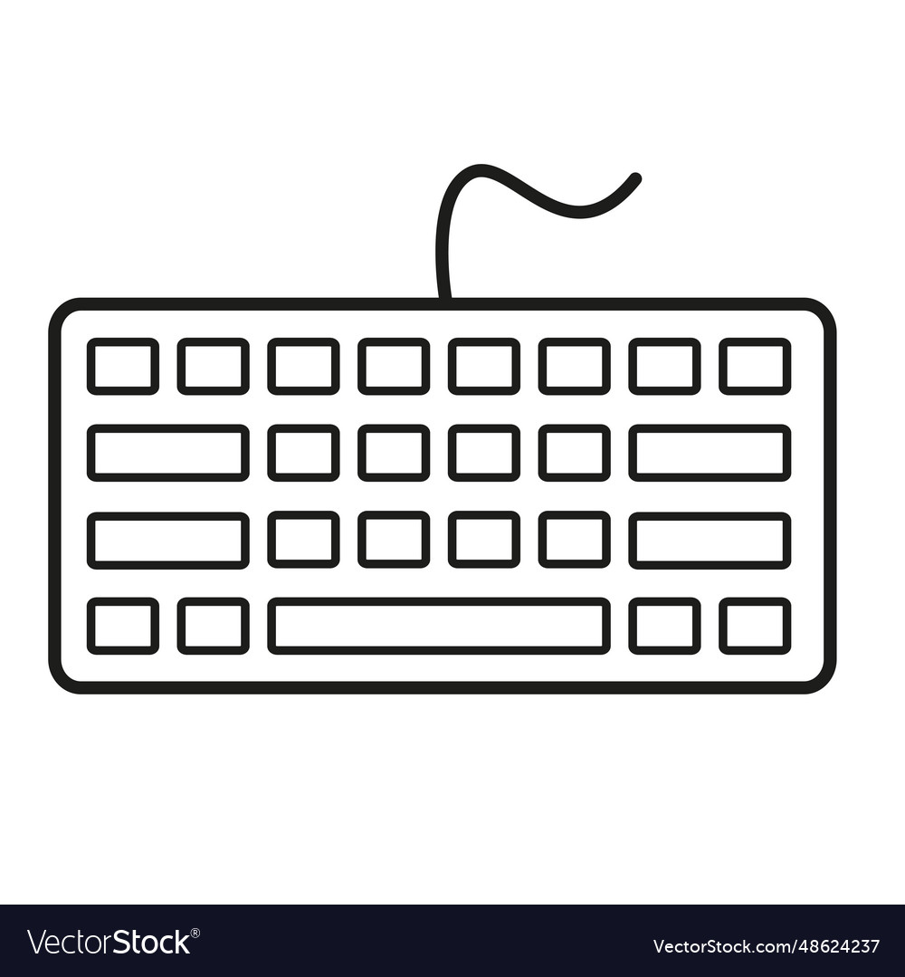 Black and white keyboard Royalty Free Vector Image