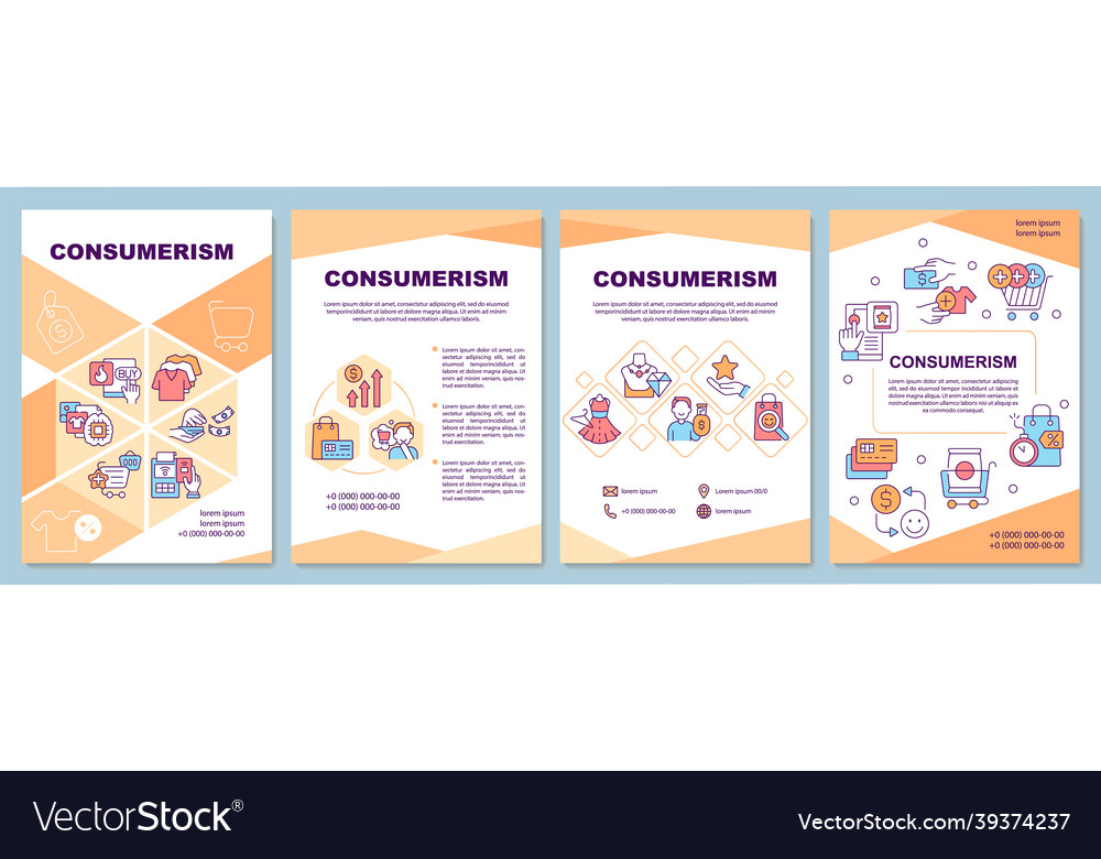 Consumerism brochure template Royalty Free Vector Image