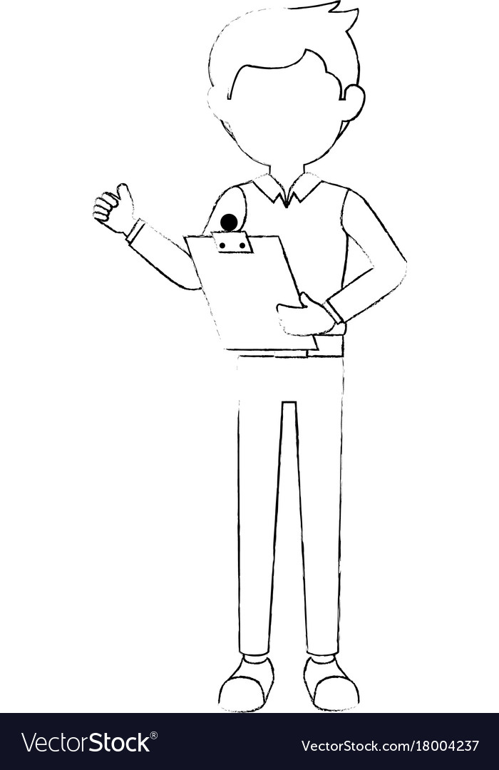 Liefer-Worker mit Clipboard Avatar Charakter