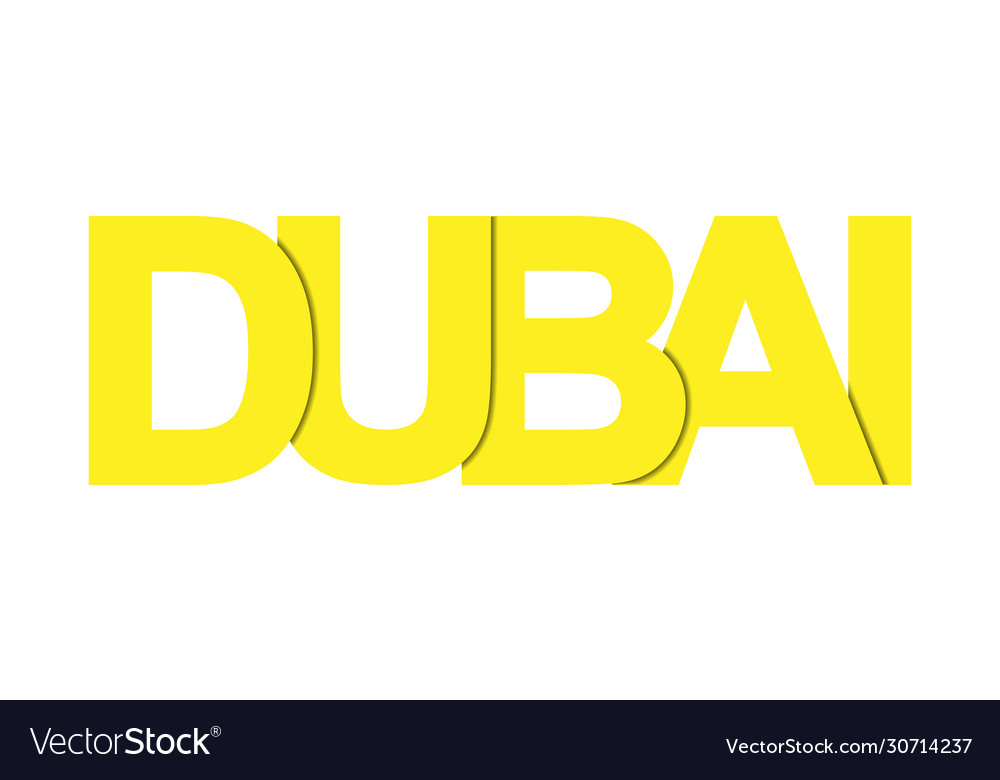 Dubai banner with name largest city Royalty Free Vector