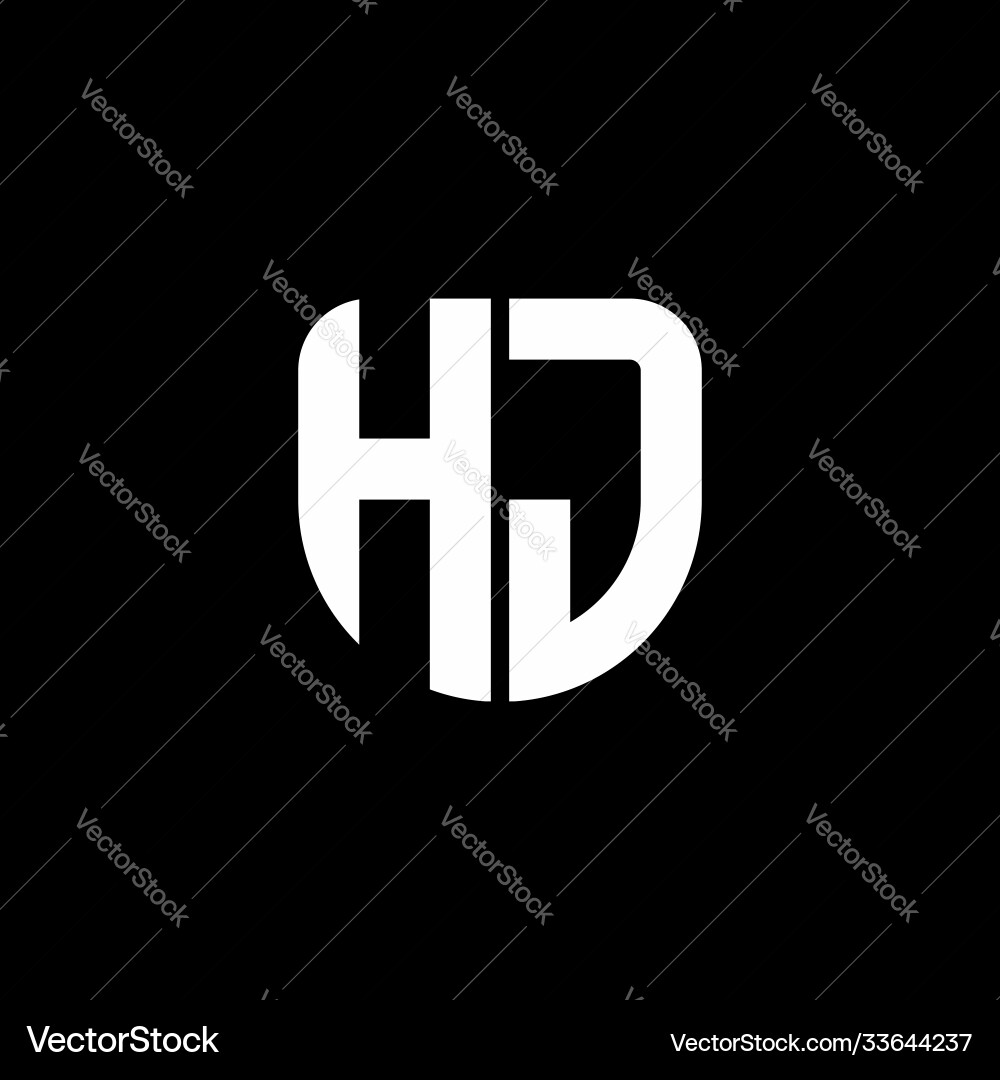 Hj logo monogram with circular shape shield Vector Image