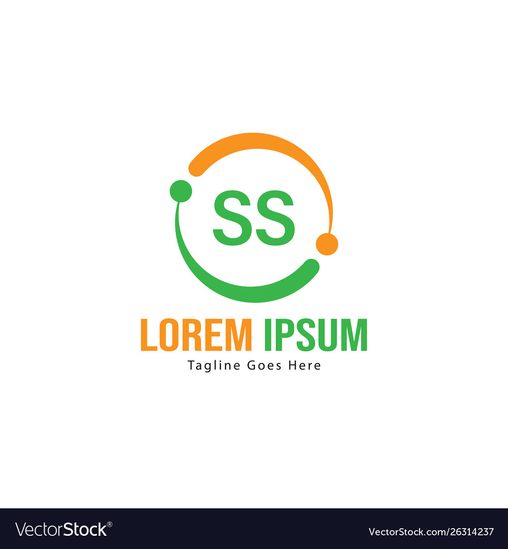 Initial ss logo template with modern frame