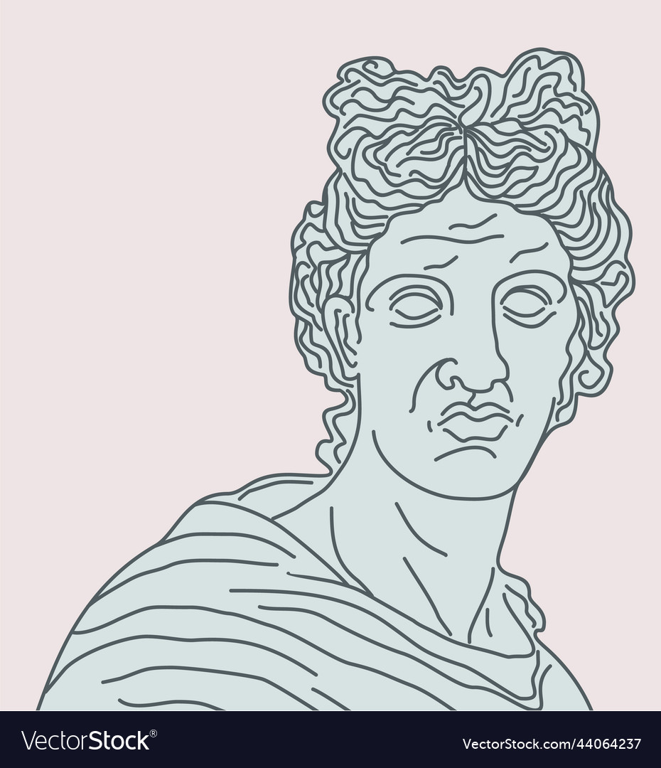 Isolated of male greek statue Royalty Free Vector Image