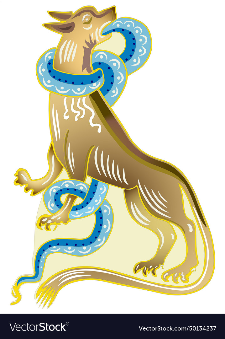 Letter v cyrillic artistic initial of russian Vector Image