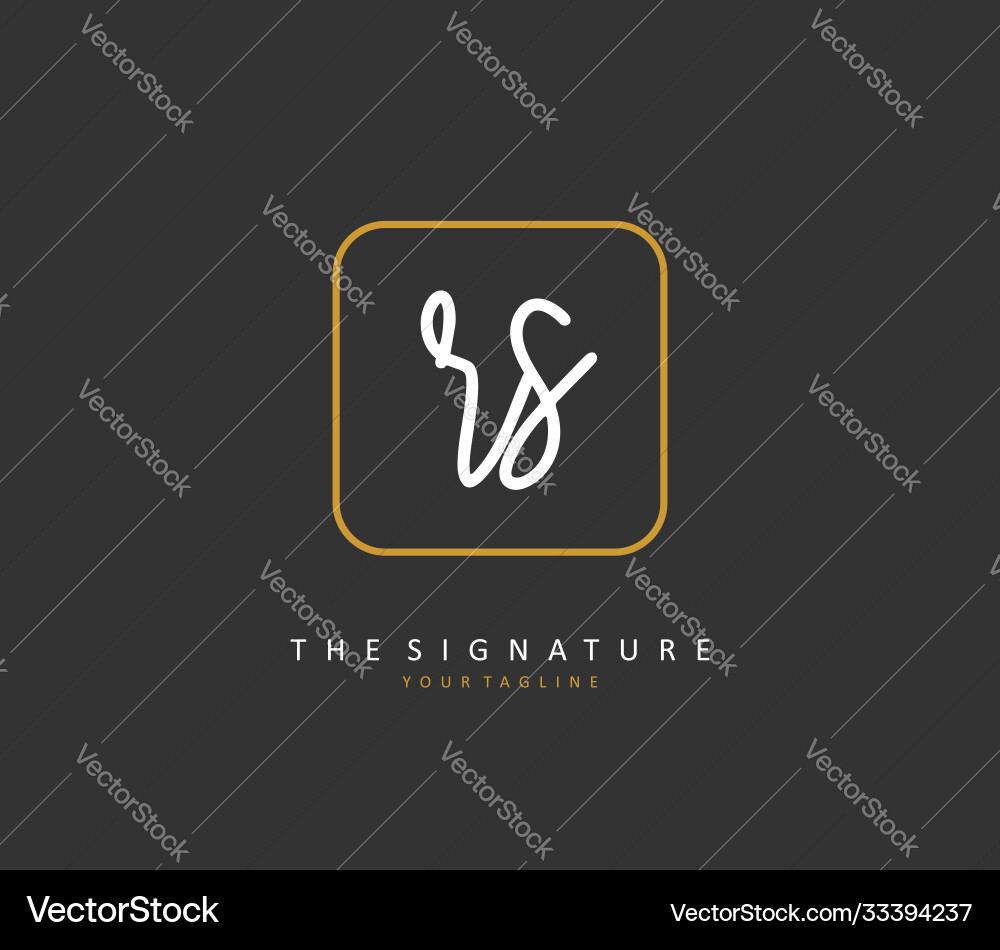 R s rs initial letter handwriting and signature Vector Image