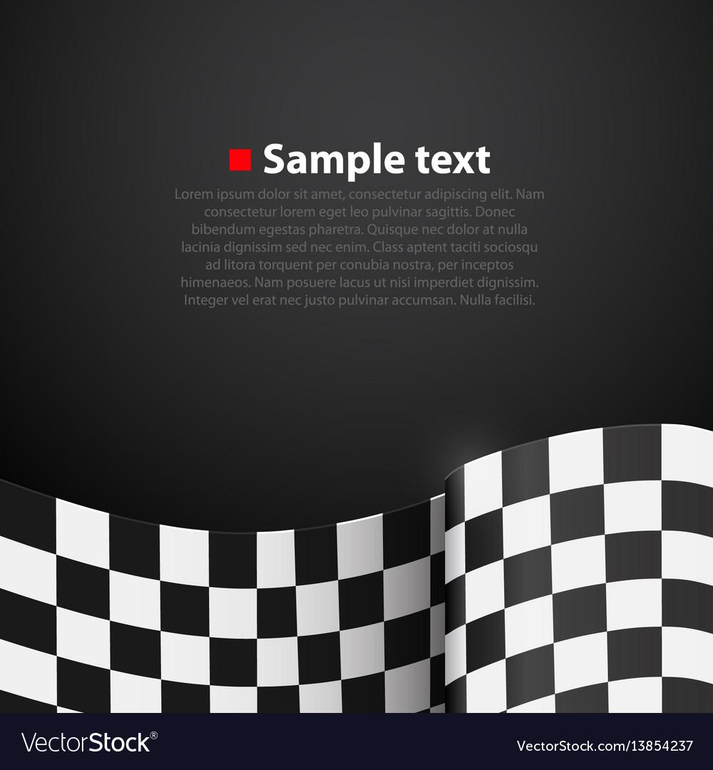 Racing checkered finish flag background vector image Racing checkered finish flag background