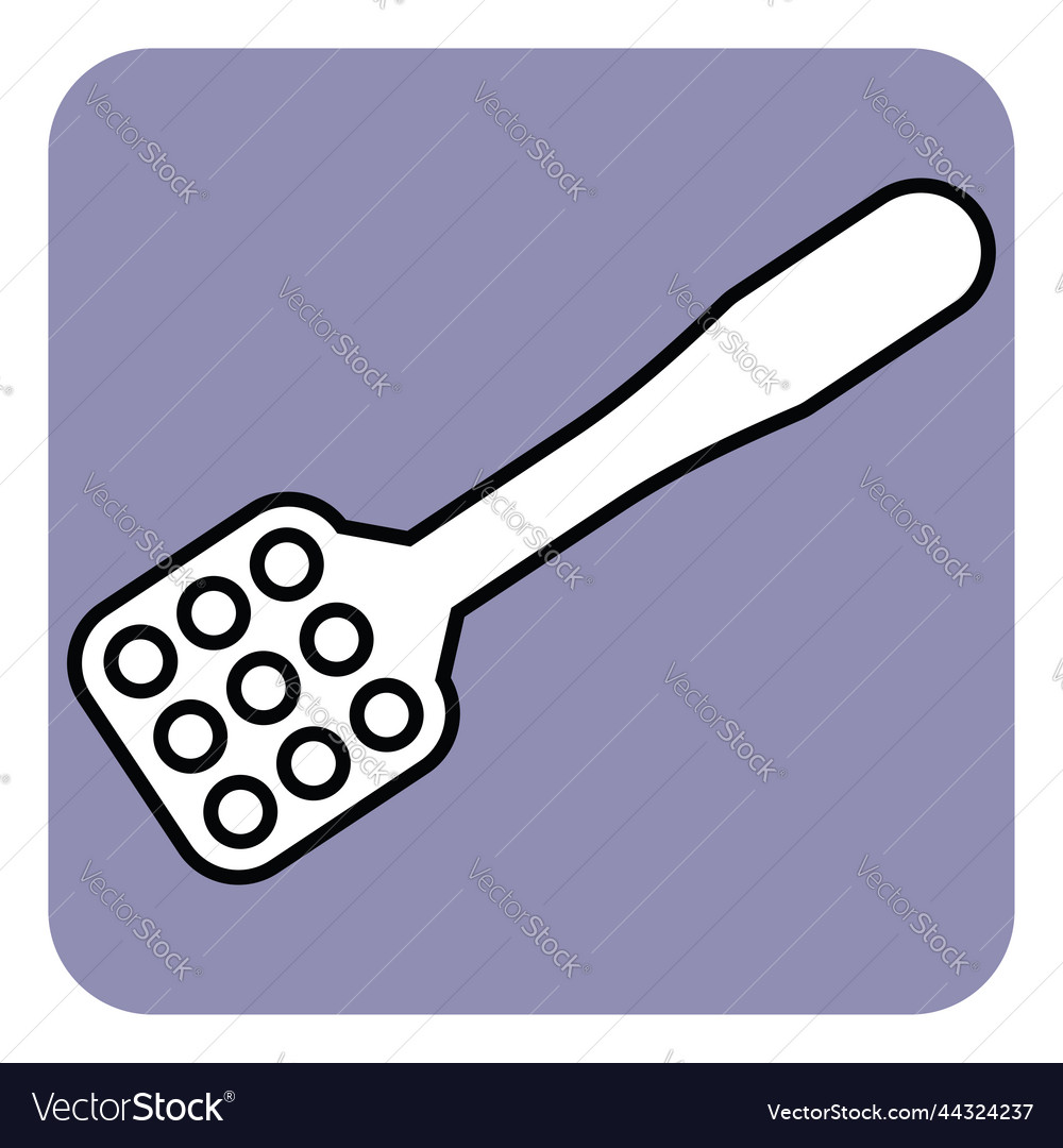 Spatula with holes on a white background Vector Image