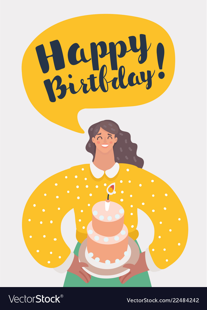 Mom is celebrating first birthday of her baby Vector Image