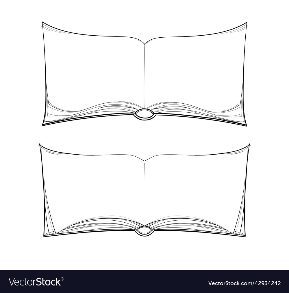 Sketch - big open book Royalty Free Vector Image