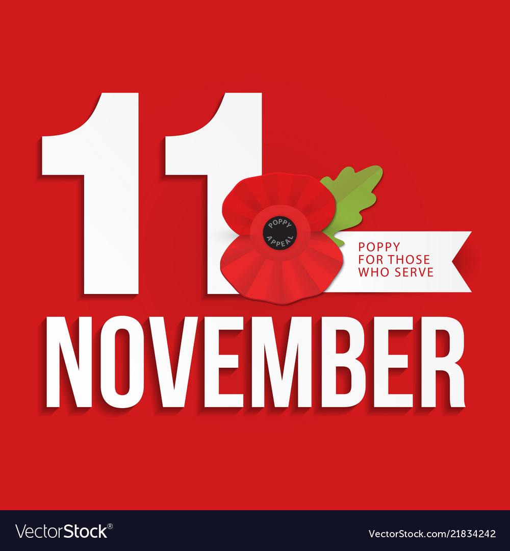 The Remembrance Poppy Poppy Appeal Modern Paper Vector Image