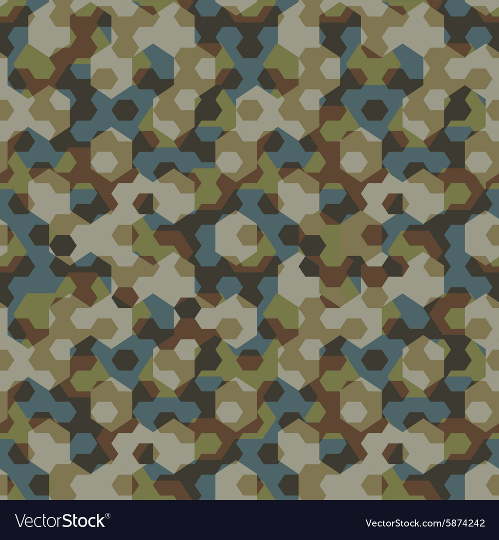 Urban Camouflage Geometric Hexagon Seamless Vector Image