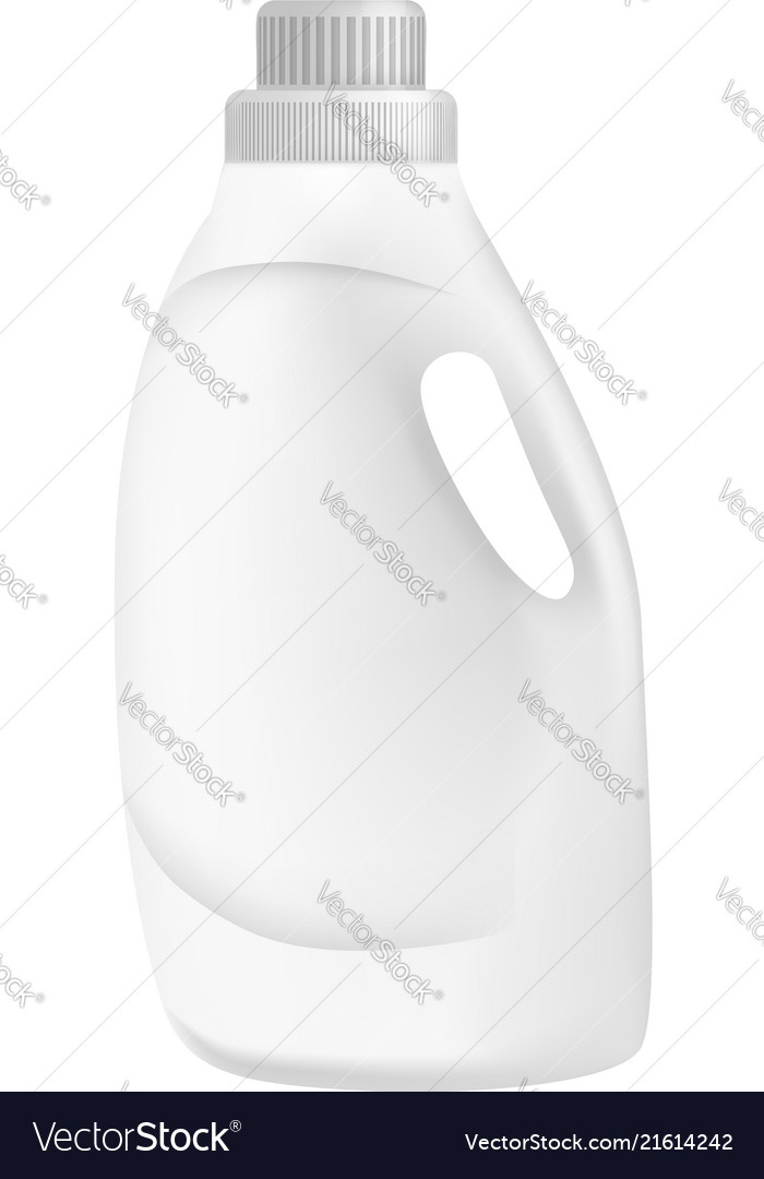 Download White Plastic Bottle Detergent Mockup Realistic Vector Image