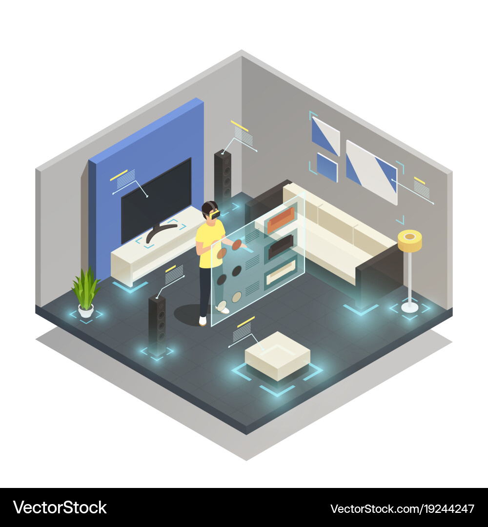 Augmented reality composition Royalty Free Vector Image