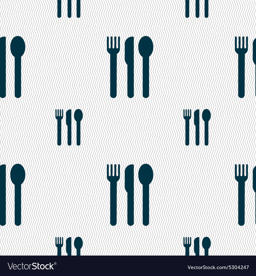 Fork Knife Spoon Icon Sign Seamless Pattern Vector Image