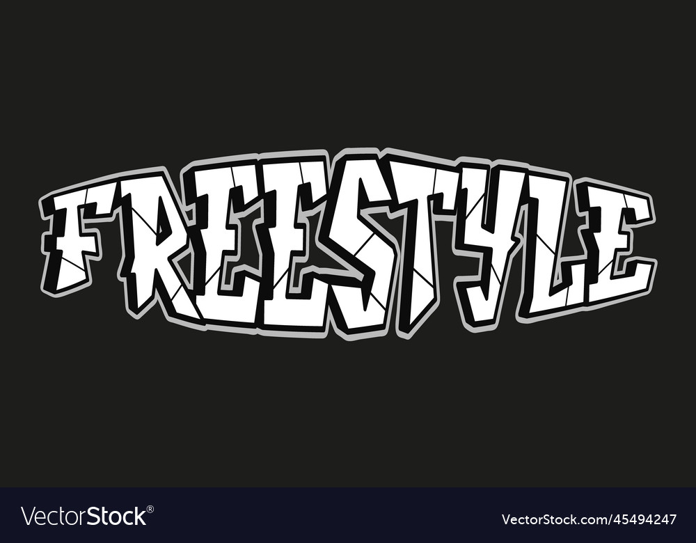 Freestyle Word Trippy Psychedelic Graffiti Style Vector Image 3633