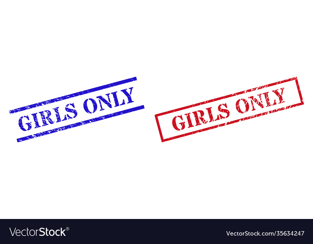 Girls only grunge scratched stamp watermarks Vector Image