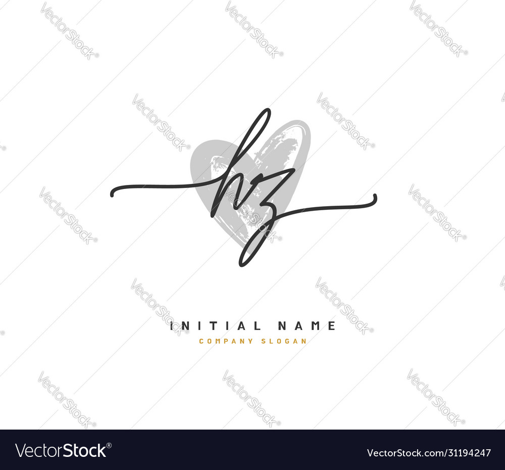 H z beauty initial logo handwriting