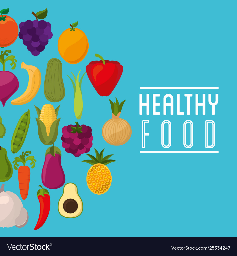 Healthy food design Royalty Free Vector Image - VectorStock