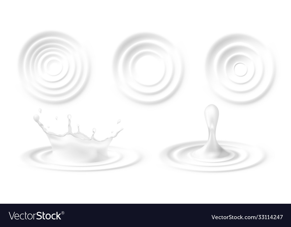 Set ripples on water or milk surface realistic