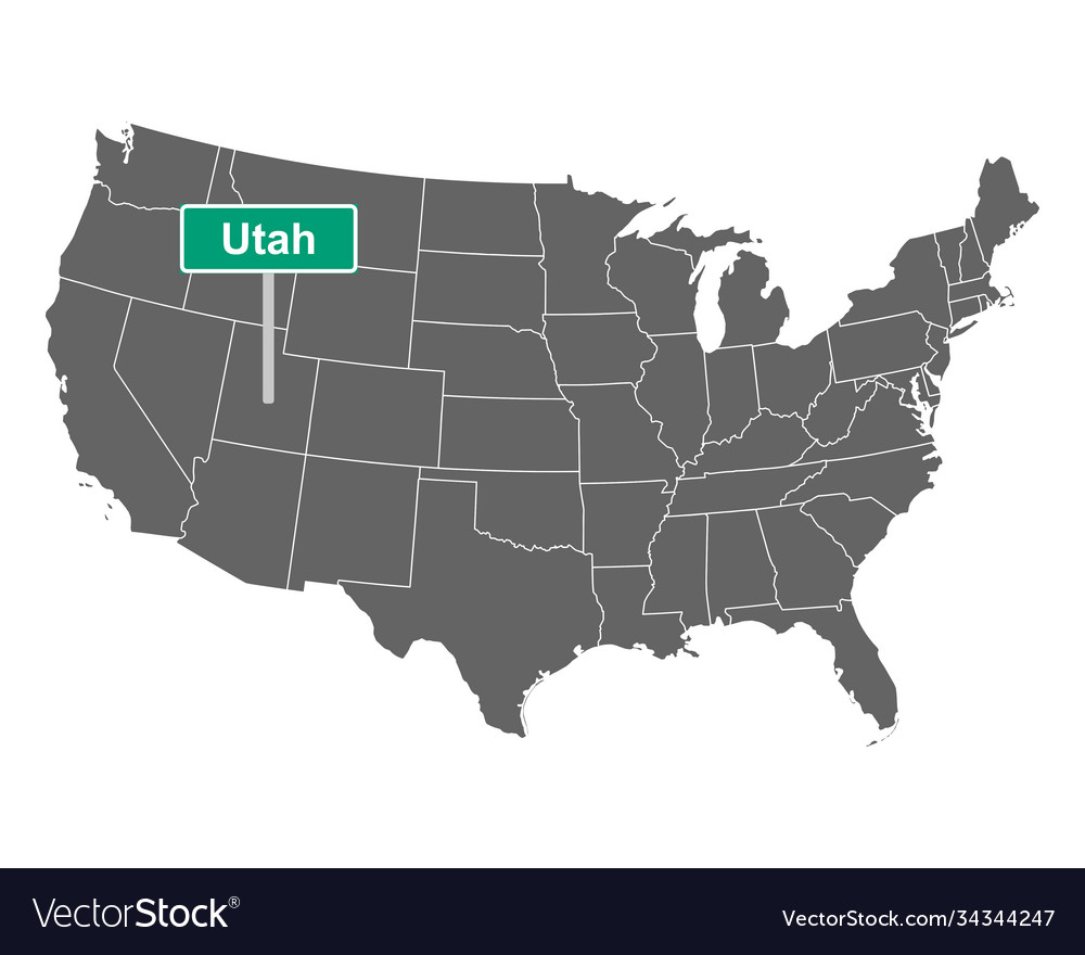 Utah state limit sign and map usa