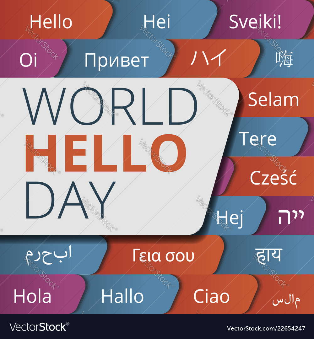 Hello day. World hello Day. World hello Day logo.