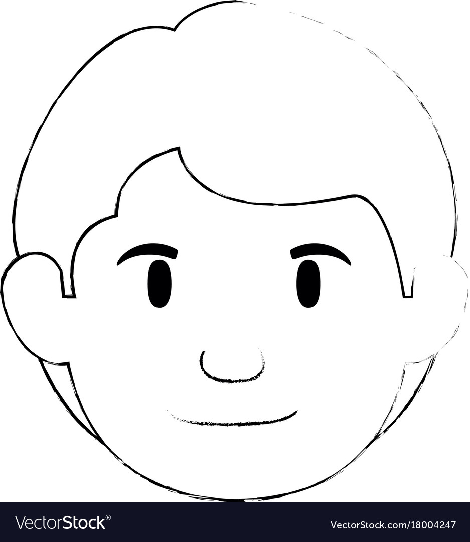 Young man head avatar character Royalty Free Vector Image