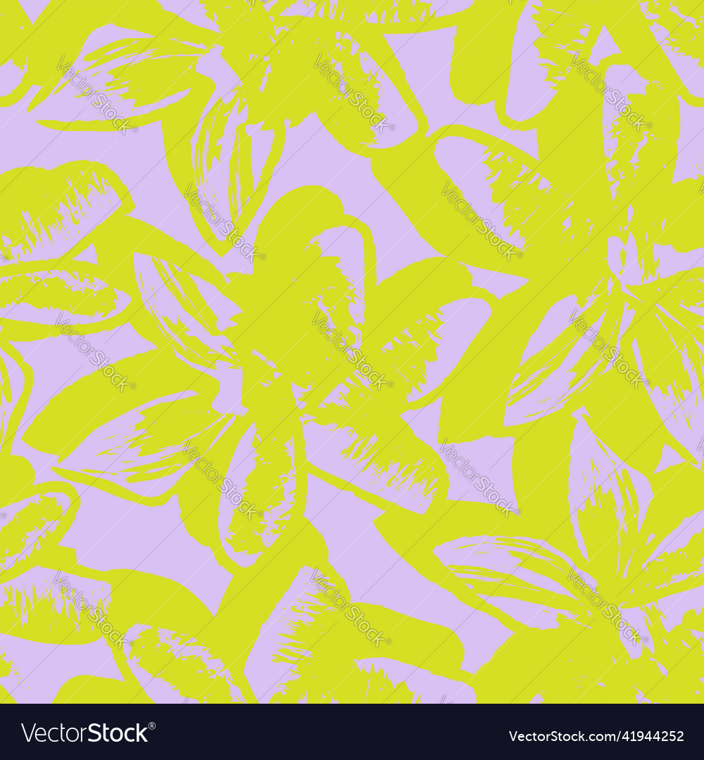 Floral Brush Strokes Seamless Pattern Design Vector Image