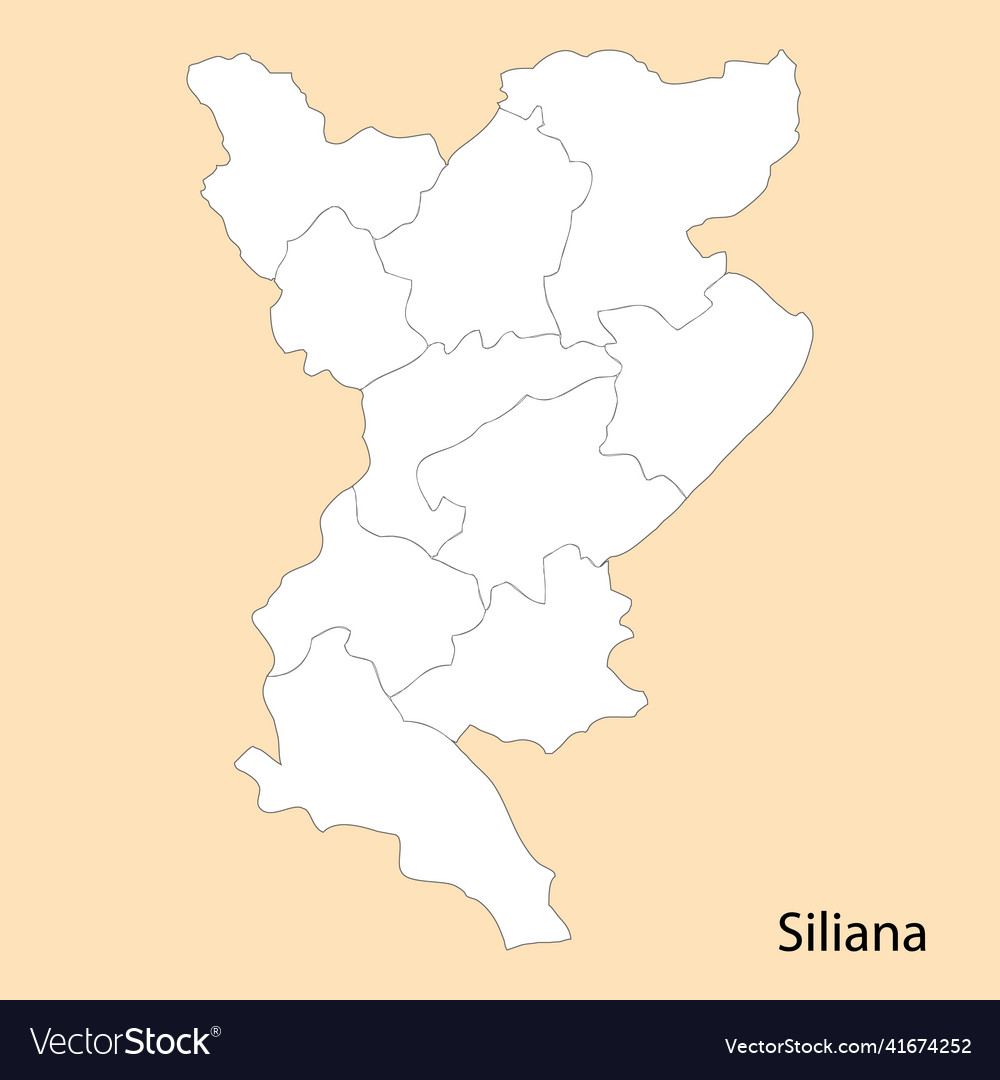 High quality map of siliana is a region tunisia Vector Image