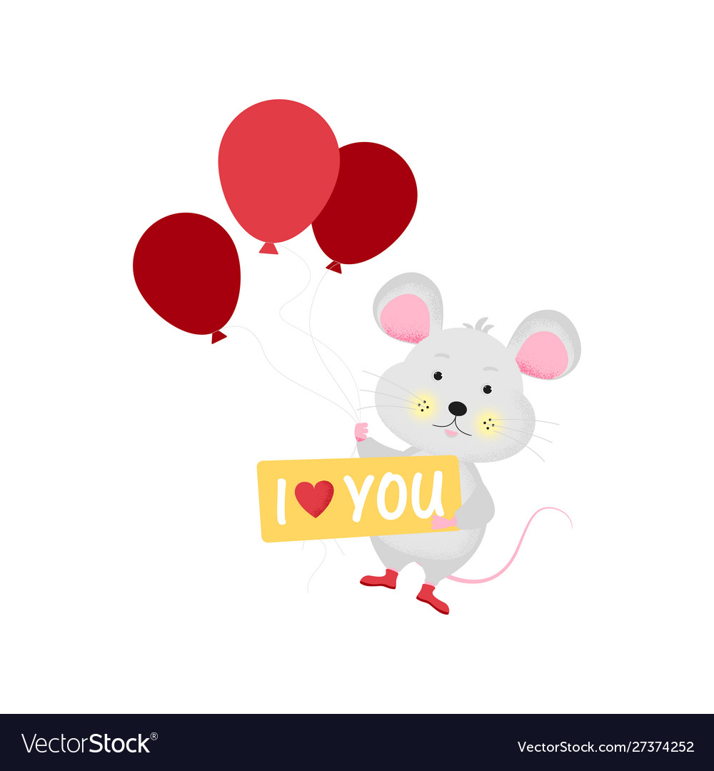 Isolated cute cartoon mouse