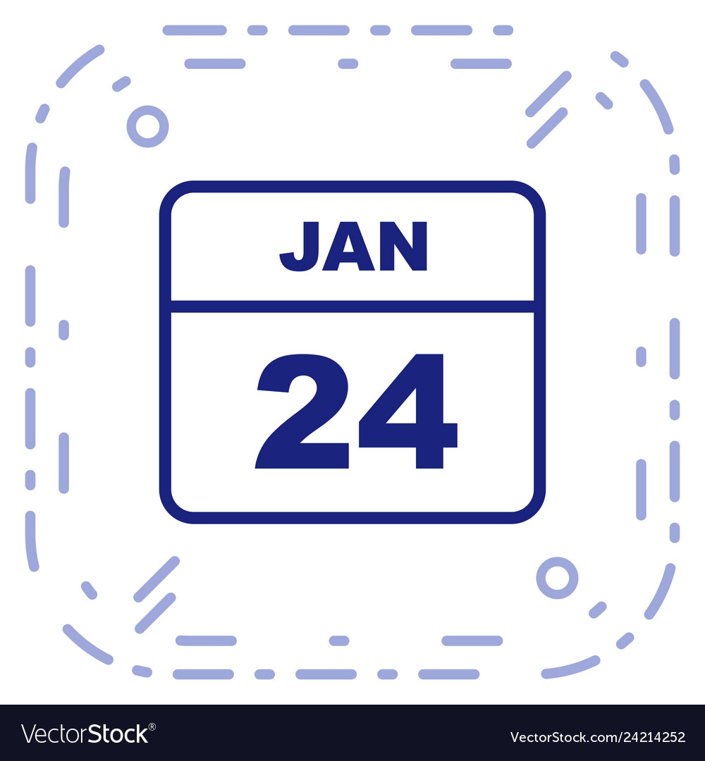 January 24th date on a single day calendar Vector Image