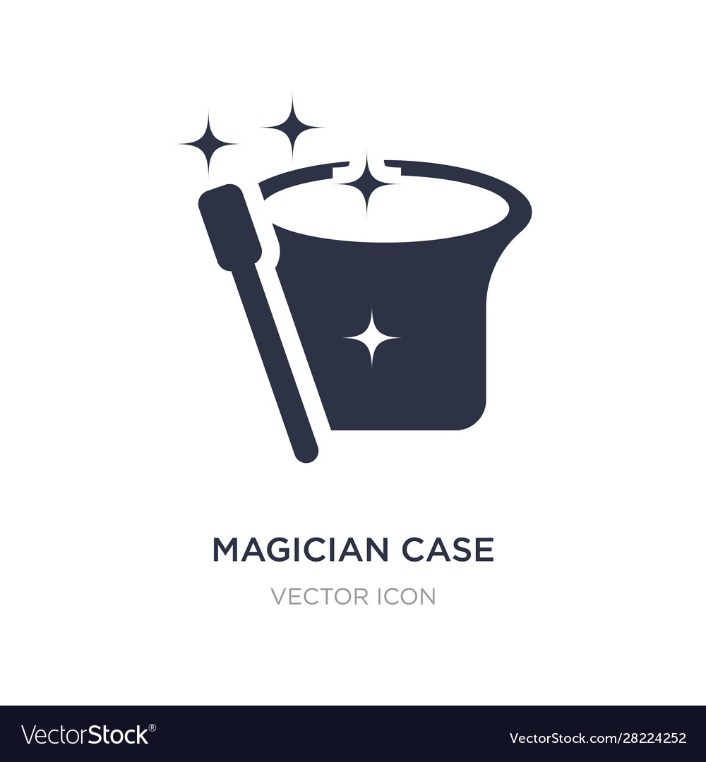 Magician case icon on white background simple