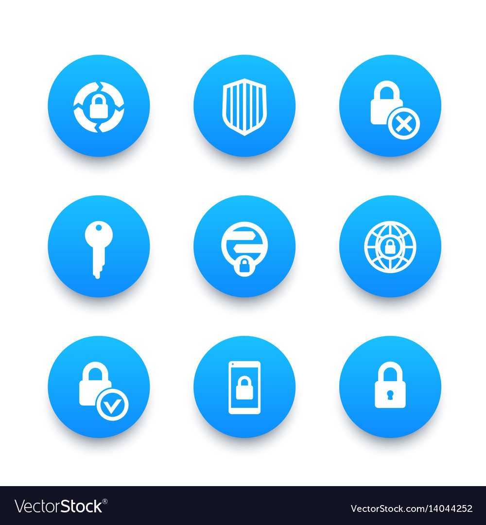 Security icons set secure transaction Royalty Free Vector