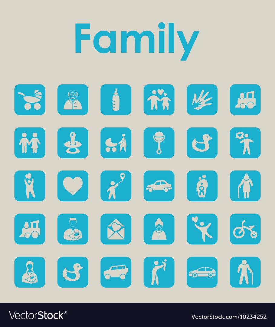 Set of family simple icons Royalty Free Vector Image