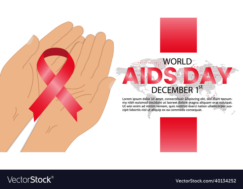 World aids day background with hands present