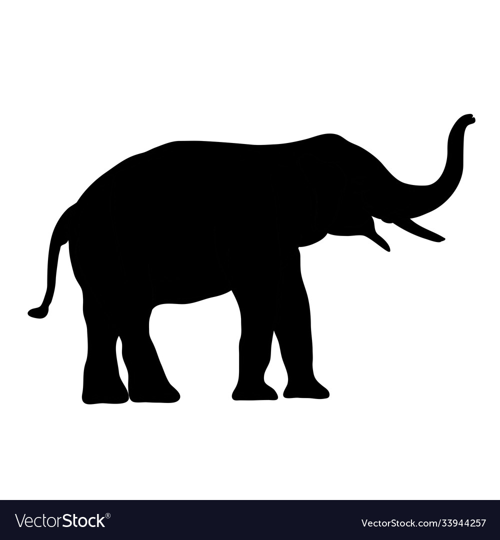 Black image elephant asia standing graphics Vector Image