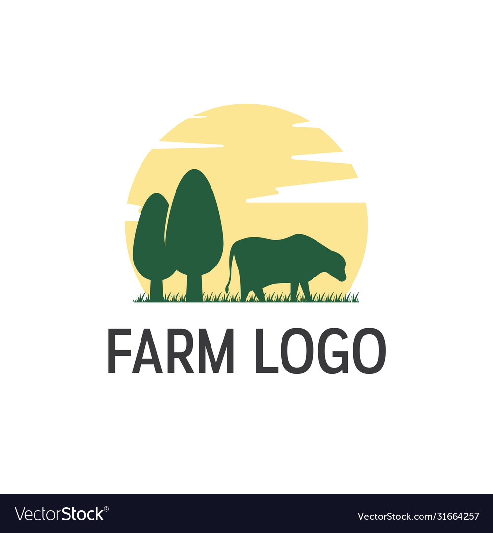 Cow cattle farm beef livestock logo template Vector Image