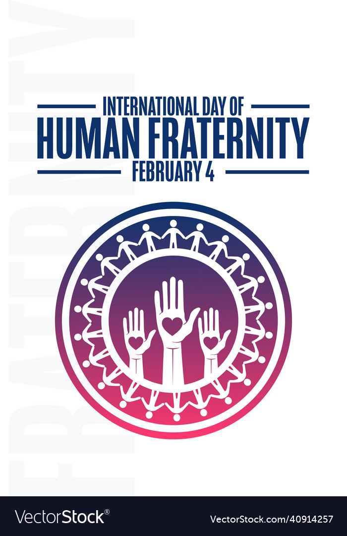 International day of human fraternity february Vector Image