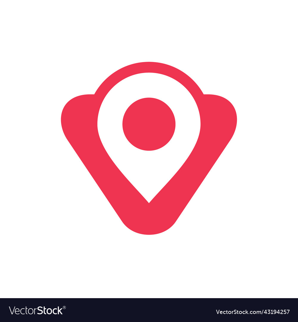 Letter v map pin logo icon design template