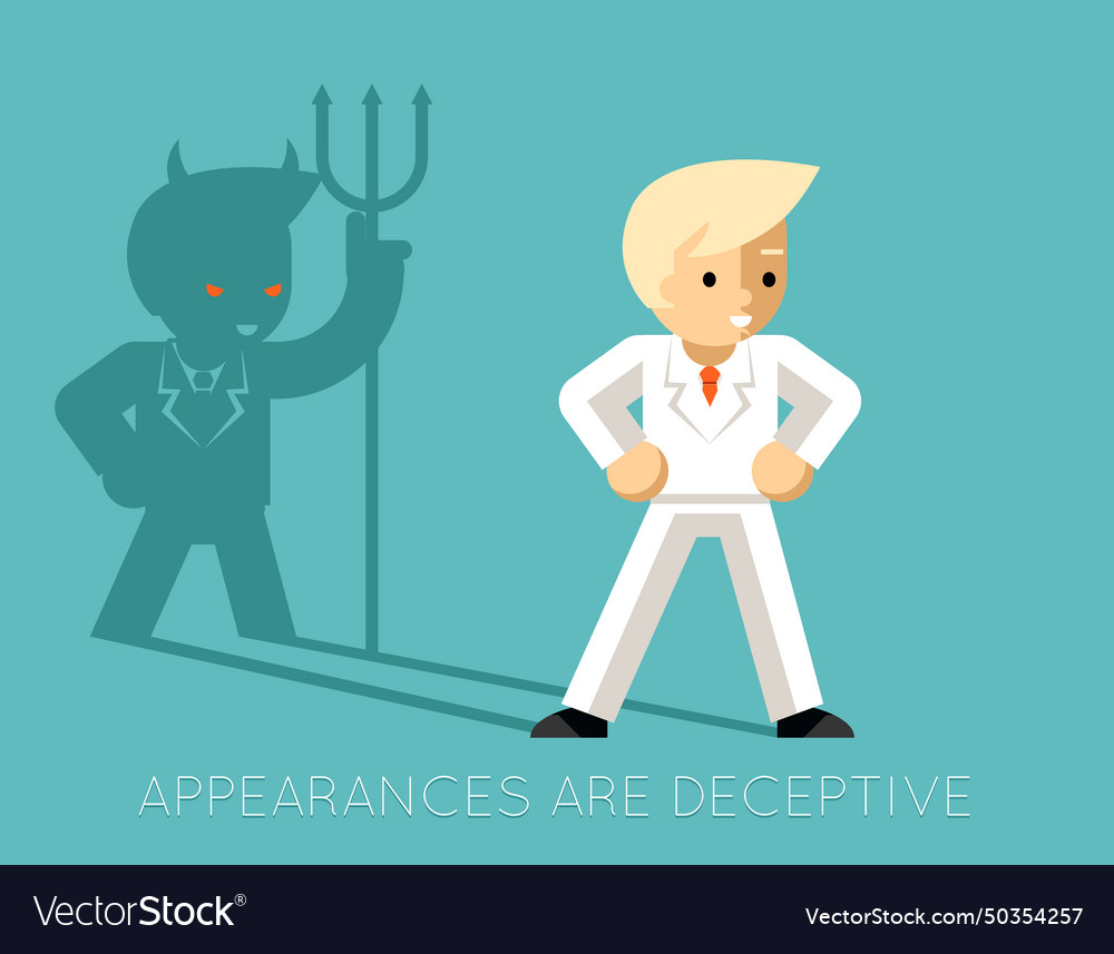 Light businessman and shadow devil appearances