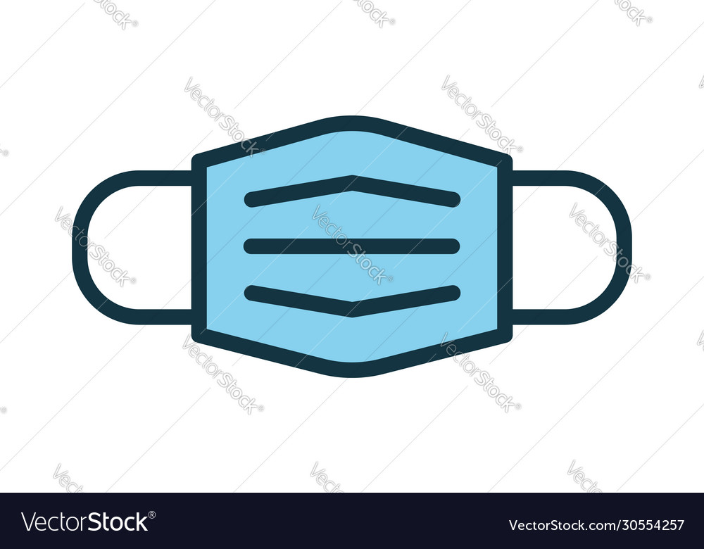 Medical surgical mask line icon protective