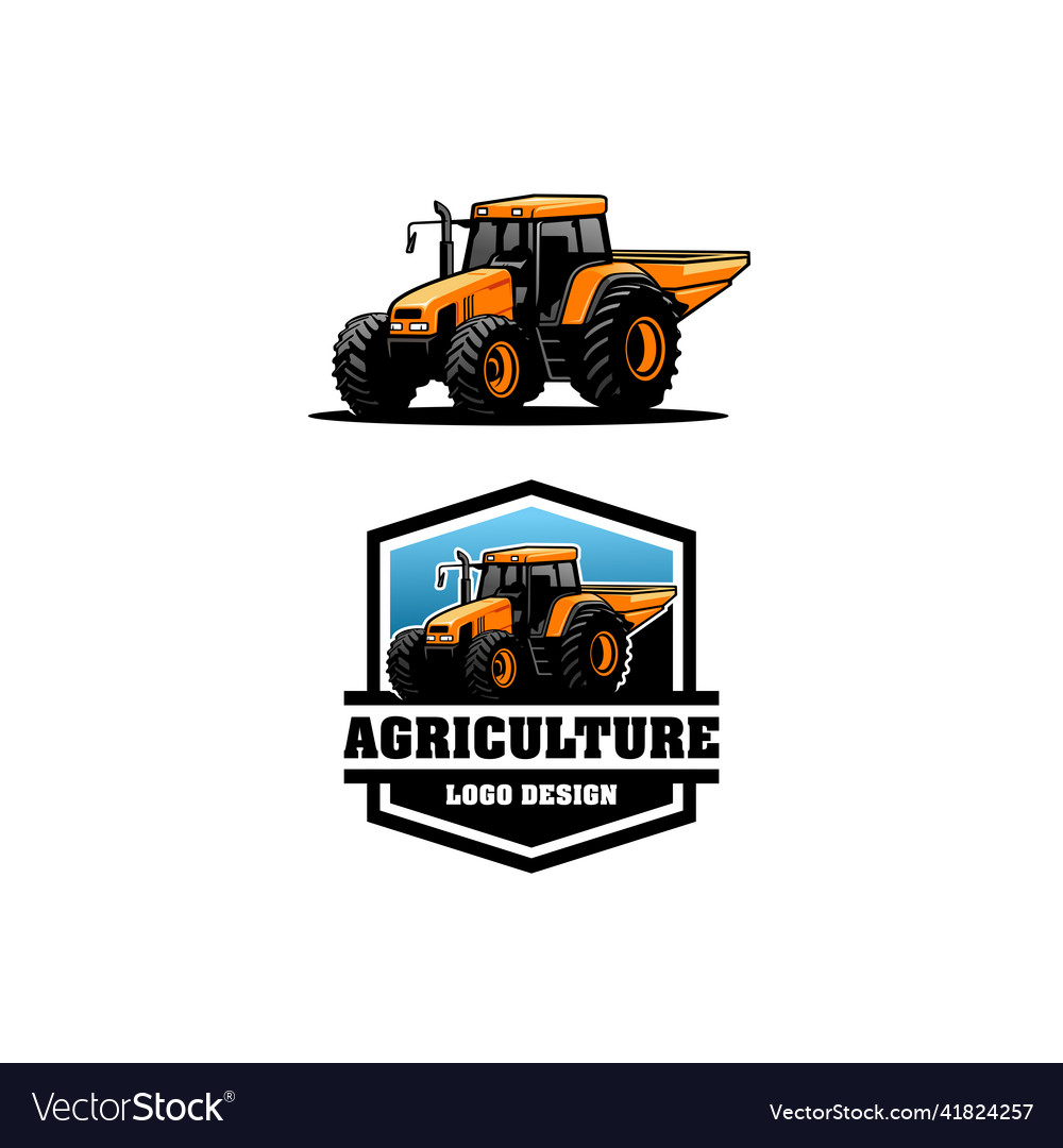 Set of tractor logo Royalty Free Vector Image - VectorStock